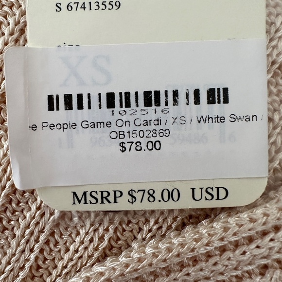 NWT Free People Game On Button Front Cardigan in White Swan Size XS MSRP $78 - Picture 14 of 16